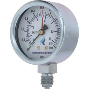 Đồng hồ áp suất Ø51 mm 0–1 bar, ren 1/4″ cho cụm an toàn