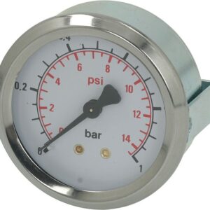 Đồng hồ áp suất Ø62 mm 0–1 bar, ren ngoài 1/8″ – Angelo Po 32V0940